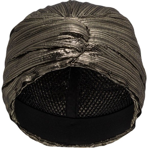 Saint Laurent metallic-effect turban hat